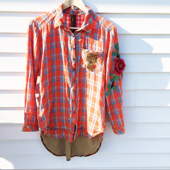 ARATTA SILENT JOURNEY • Plaid Button Down Top Sz S - Picture 2 of 8